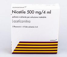 Ницетил Nicetile L-ацетилкарнитин в ампулах 500мг 4мл