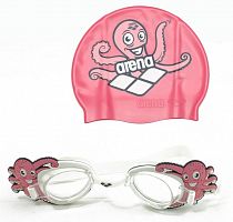 Комплект: очки + шапочка для плавания детские Arena Bubble Set /92295-20/ pink