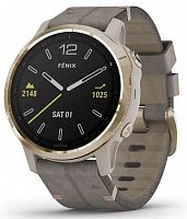 Спортивные часы Garmin Fenix 6S Light Gold-tone with Shale Gray Leather Band